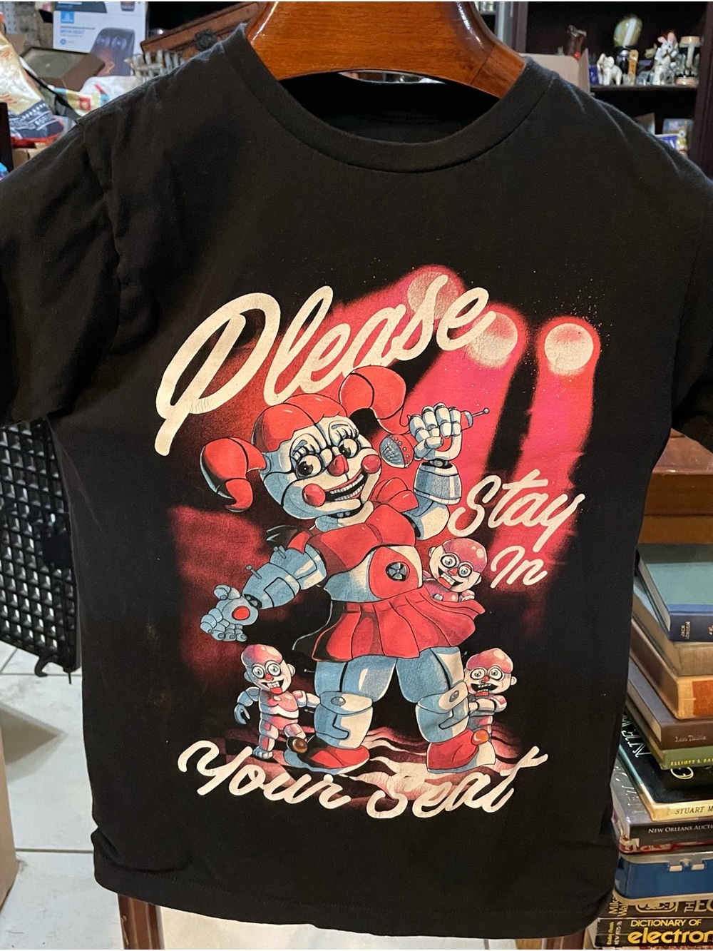 Five Nights at Freddy's Sister Location Circus Baby Black Cotton Tee S